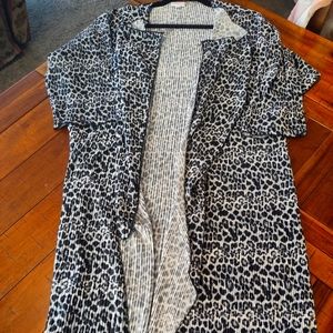 Animal print silky cardigan